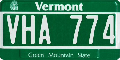 VT license plate VHA774