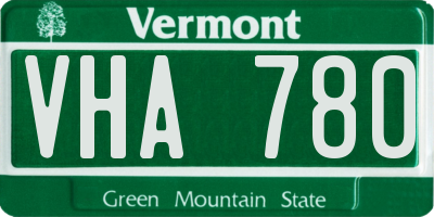 VT license plate VHA780