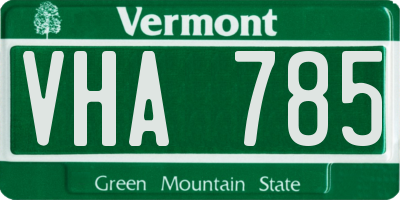 VT license plate VHA785