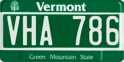 VT license plate VHA786
