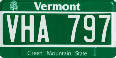 VT license plate VHA797