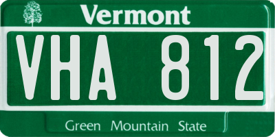 VT license plate VHA812