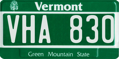 VT license plate VHA830