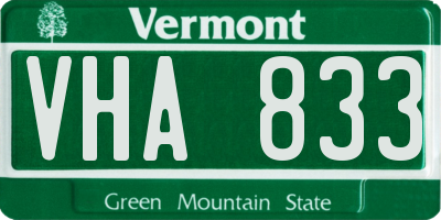 VT license plate VHA833