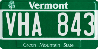 VT license plate VHA843