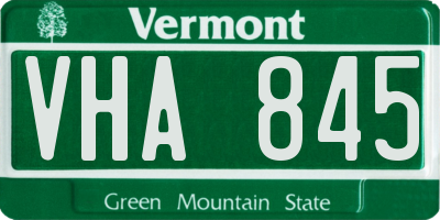 VT license plate VHA845