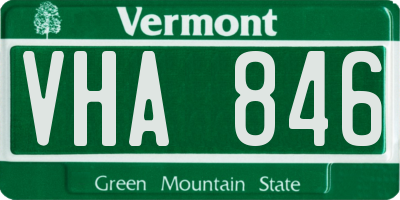 VT license plate VHA846