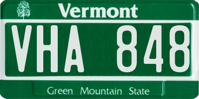 VT license plate VHA848