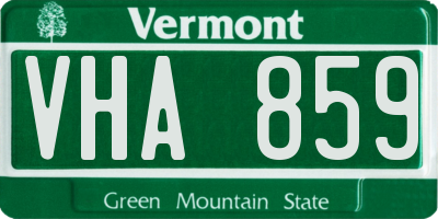 VT license plate VHA859
