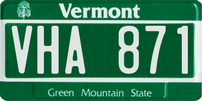 VT license plate VHA871