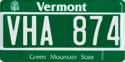 VT license plate VHA874
