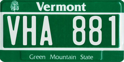 VT license plate VHA881
