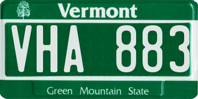 VT license plate VHA883