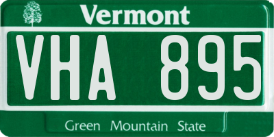 VT license plate VHA895