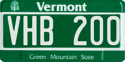 VT license plate VHB200