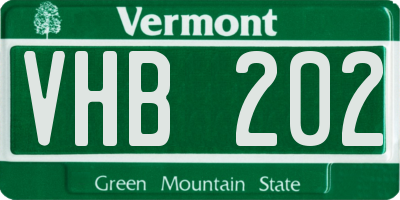 VT license plate VHB202