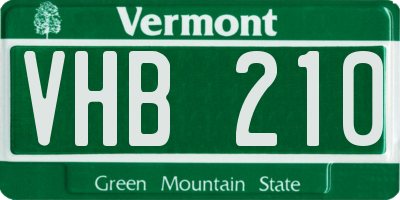 VT license plate VHB210