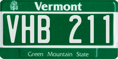 VT license plate VHB211