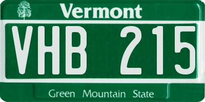 VT license plate VHB215