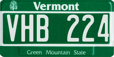 VT license plate VHB224