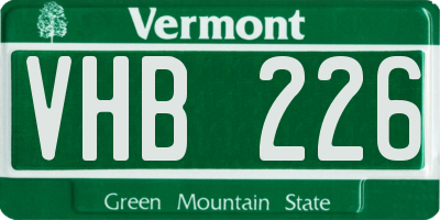 VT license plate VHB226