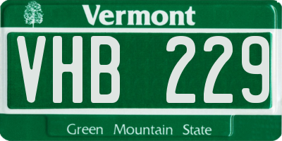 VT license plate VHB229