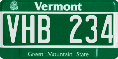VT license plate VHB234