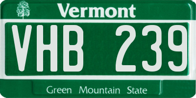 VT license plate VHB239