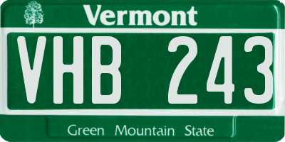VT license plate VHB243