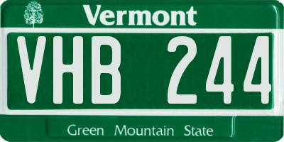 VT license plate VHB244