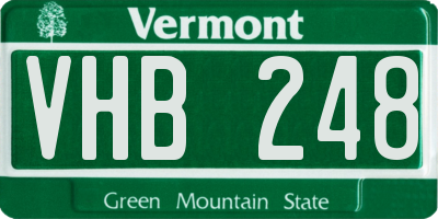 VT license plate VHB248