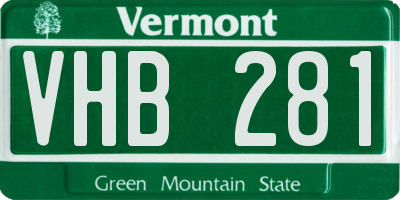 VT license plate VHB281