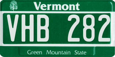 VT license plate VHB282