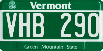 VT license plate VHB290