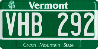 VT license plate VHB292