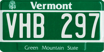 VT license plate VHB297