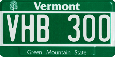 VT license plate VHB300