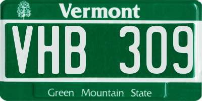 VT license plate VHB309
