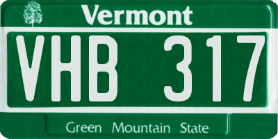 VT license plate VHB317