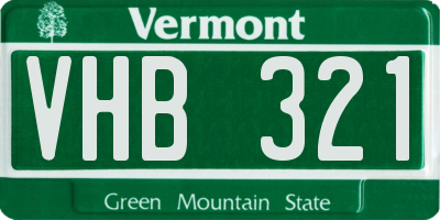 VT license plate VHB321