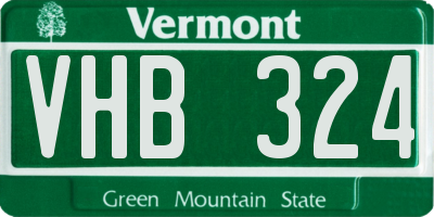 VT license plate VHB324