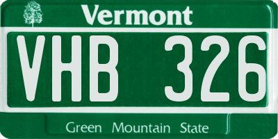 VT license plate VHB326