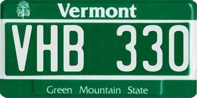 VT license plate VHB330