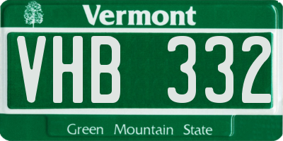 VT license plate VHB332