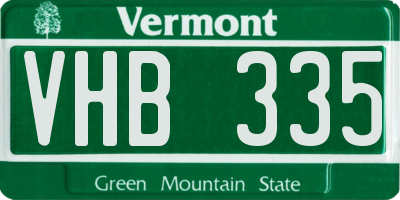 VT license plate VHB335