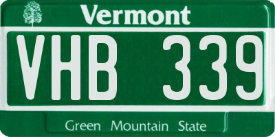 VT license plate VHB339