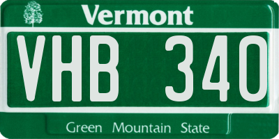 VT license plate VHB340