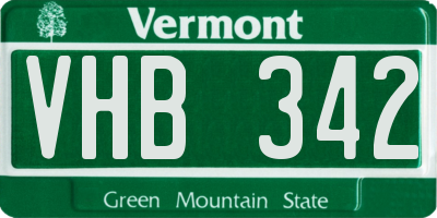 VT license plate VHB342