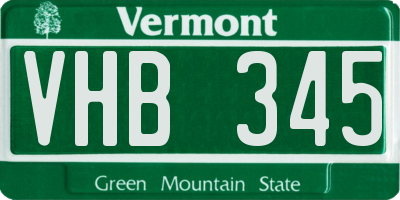 VT license plate VHB345