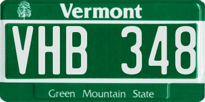 VT license plate VHB348